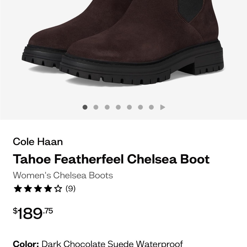 Cole Haan Brown Ankle Boots with Waterproof Suede